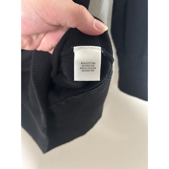 Women's 525 AMERICA Black 3/4 Sleeve Sweater Small Cotton Blend Summer Weight - Picture 3 of 5